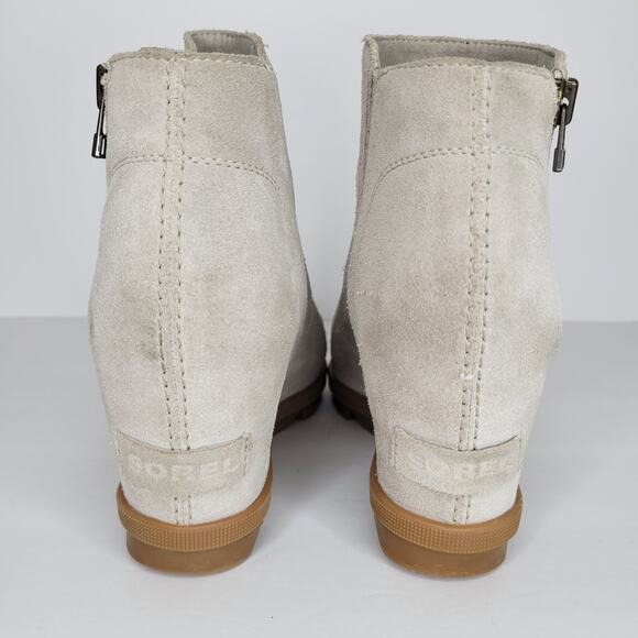 SOREL Joan of Arctic Wedge II Zip sz 8 Soft Taupe - Picture 8 of 13